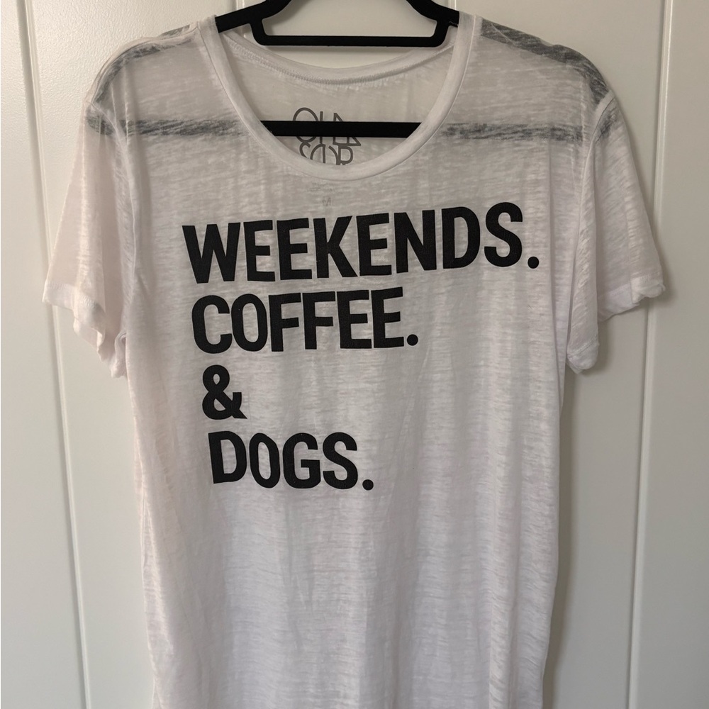 CHASER brand White Graphic Tee with Black Text